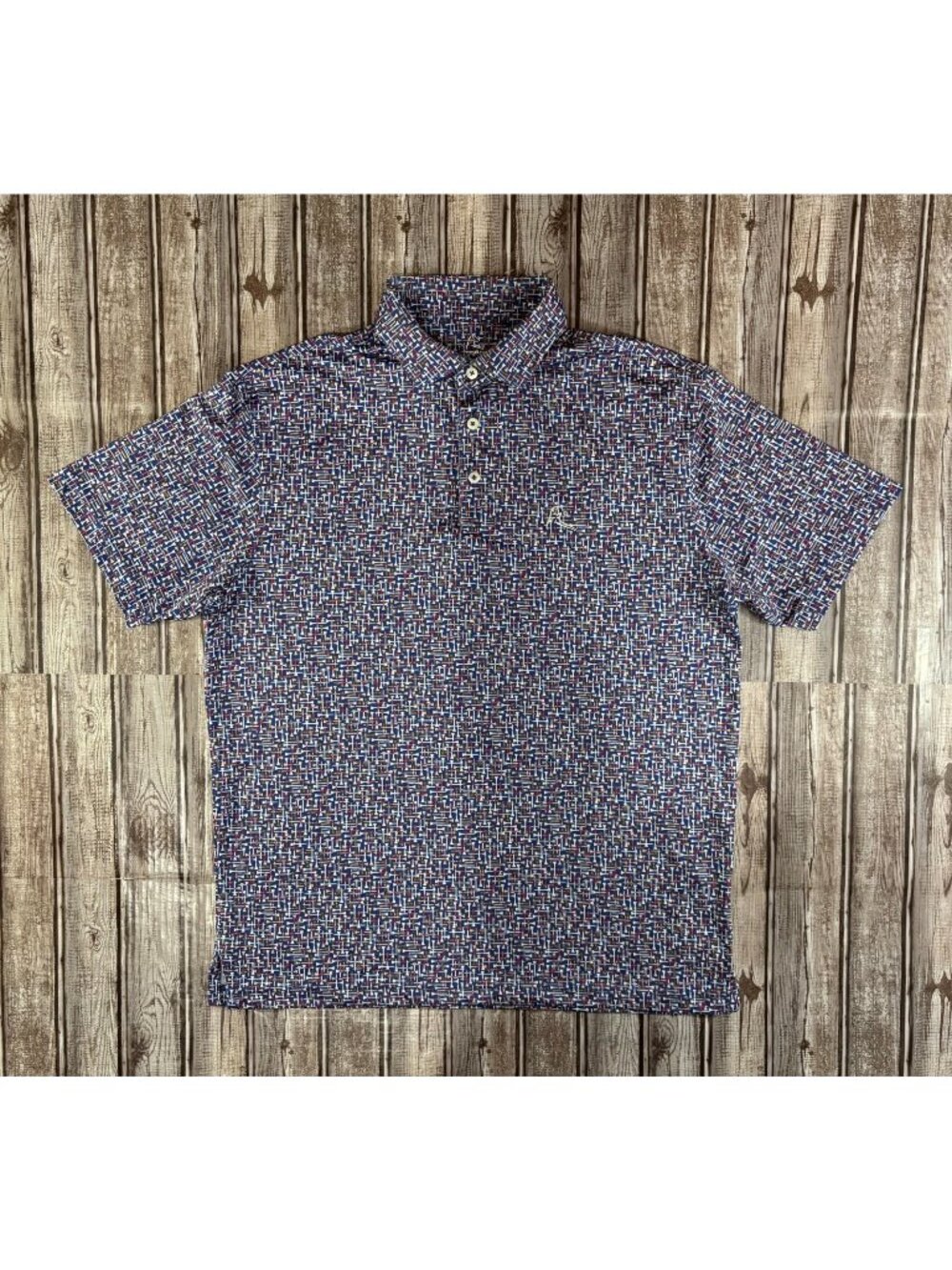 Rhoback The Tee Plaid Polo Shirt size M color Blue USA Golf Performance Stretch